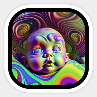 Abstract Trippy Psychedelic Baby Sticker